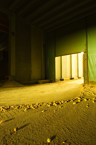 Hall interior, in use