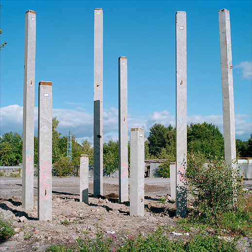 A lot of concrete poles were put in to the ground prior starting on the main structures at  Arenastaden, Solna. August 2008.