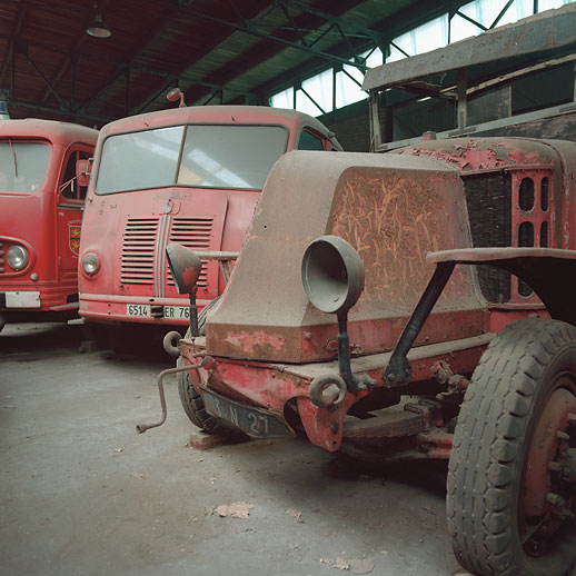 Cimetière camions de pompiers, France. March 2015.