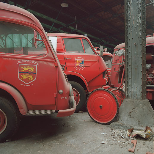 Cimetière camions de pompiers, France. March 2015.