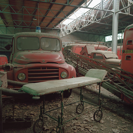 Cimetière camions de pompiers, France. March 2015.