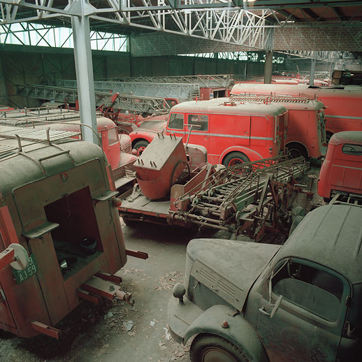 Cimetière camions de pompiers, France. March 2015.