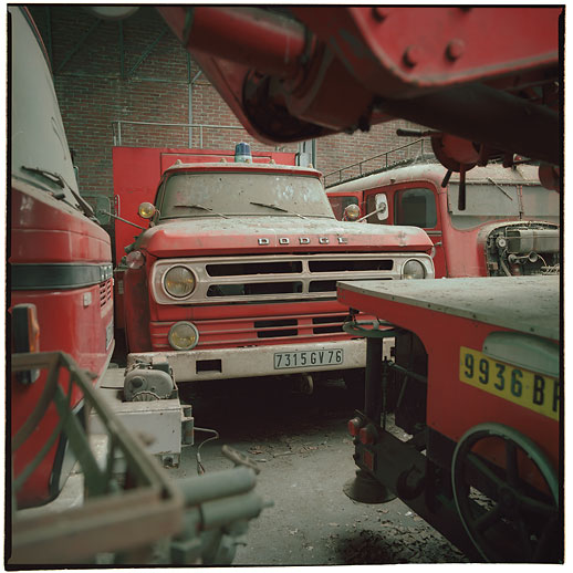 A sturdy Dodge among French collegues at Cimetière camions de pompiers, France. March 2015.