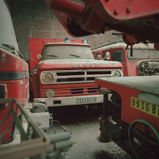 Cimetière camions de pompiers, France. March 2015.
