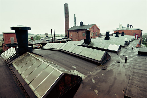 Sugar mill roof topping at Jordberga sockerbruk. Skåne, Sweden. August 2008.