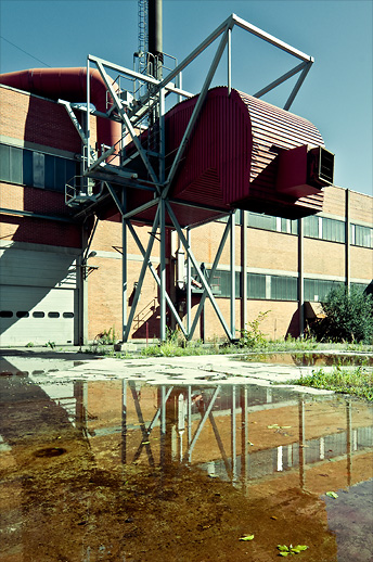 Industrial reflections at Jordberga sockerbruk. Skåne, Sweden. August 2008.