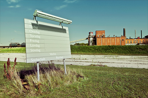 The weekly beet drop off schedule at Jordberga sockerbruk. Skåne, Sweden. August 2008.