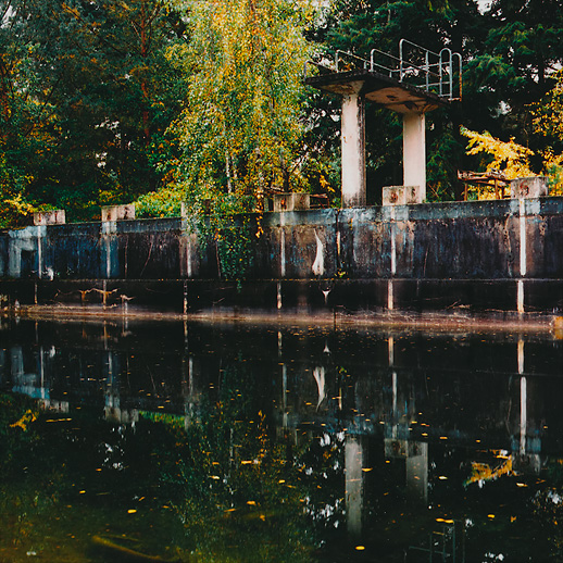 The outdoor pool at Soviet Military Base FZ. Former DDR, Germany. October 2013.