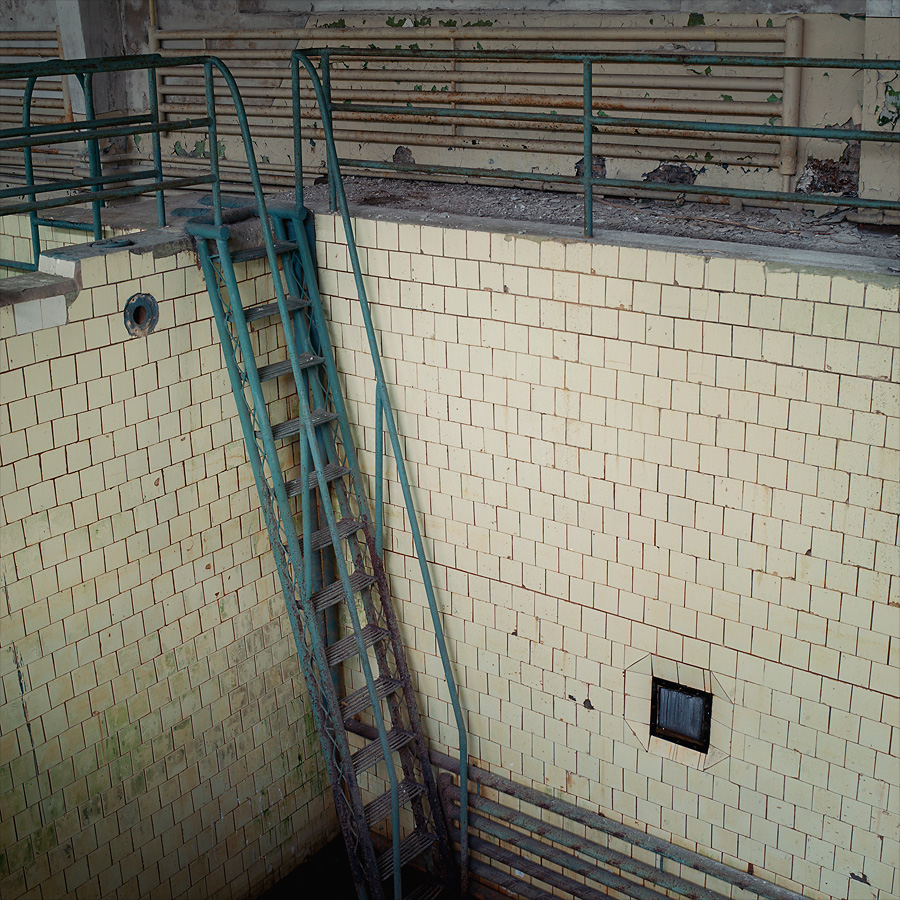 Diver's training pool. Note the little window probably used by the instructors at Soviet Military Base FZ. Former DDR, Germany. October 2013.