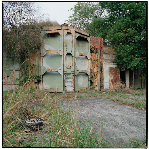 One of the two very solid doors at Sonderwaffenlager G. Former DDR, Germany. October 2014.