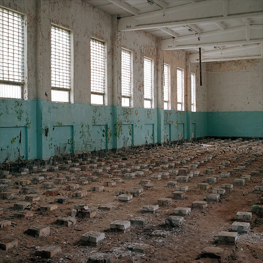 The gym, stripped bare at Lychen II Sonderwaffenlager. Former DDR, Germany. October 2011.