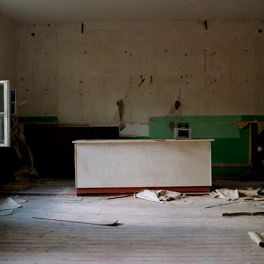 Teacher's desk at Soviet Military Base V. Former DDR, Germany. October 2011.