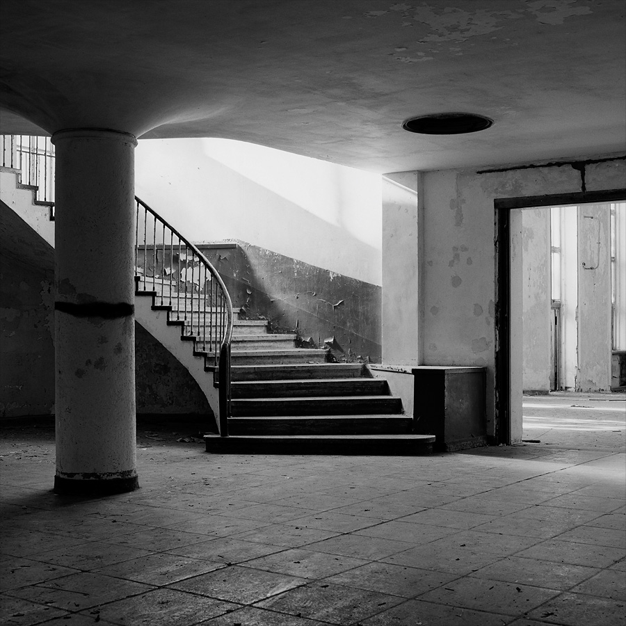 Auditorium entrance at Soviet Military Base V. Former DDR, Germany. October 2011.