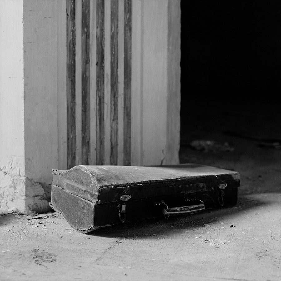 A trumpet or horn case left in the auditorium at Soviet Military Base V. Former DDR, Germany. October 2011.