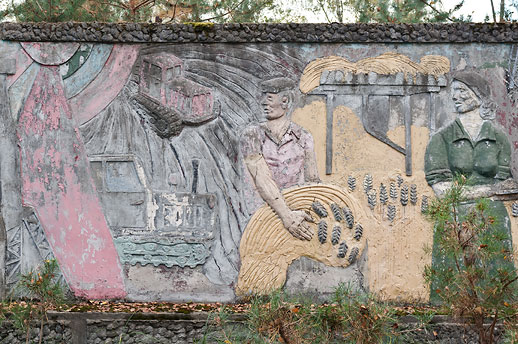 Mural, part 1 at Soviet Military Base V. Former DDR, Germany. October 2011.
