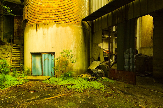 The secret backyard at Stora Vika cementfabrik. Nynäshamn, Sweden. August 2007.
