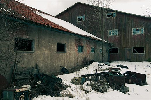 Brick mill backside at Tegelbruket. Västmanland, Sweden. March 2009.